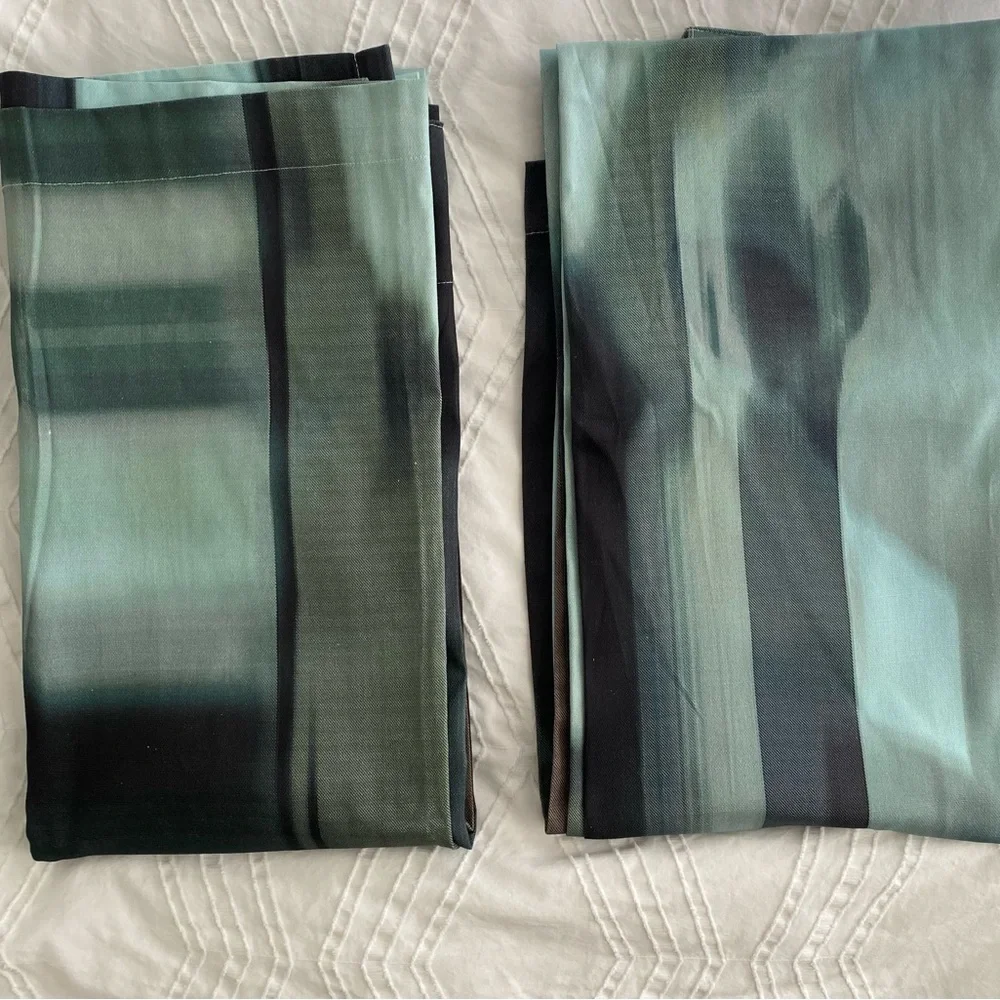 West Elm Blue and Gray Curtains (two panels) - 48x84